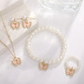 4pcs Premium Imported Butterfly Pearl Jewelry Set