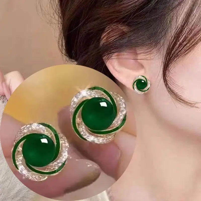 925 Silver Needle Korean Vintage Brown Pearl Earrings For Women Jewelry 2026 Trending New Luxury Women's Red Ball Earrings gifts