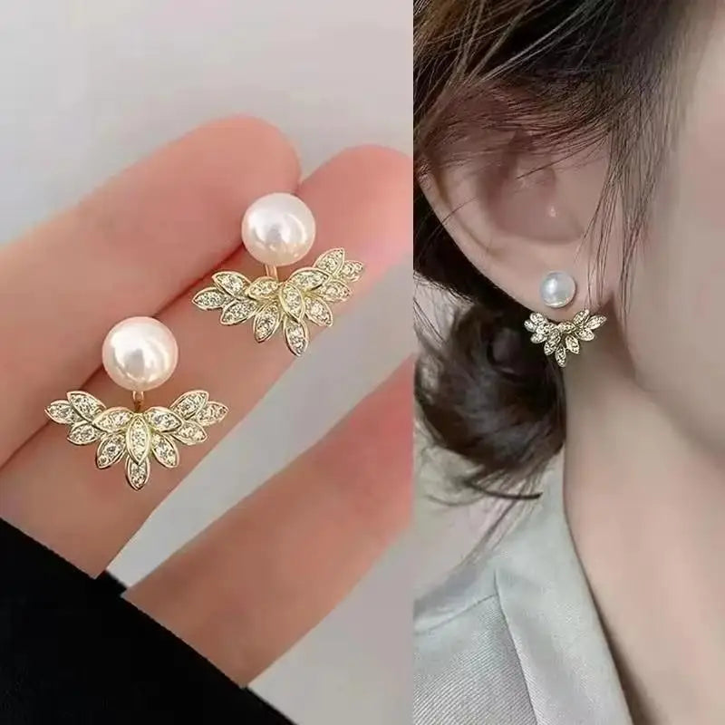 925 Silver Needle Korean Vintage Brown Pearl Earrings For Women Jewelry 2026 Trending New Luxury Women's Red Ball Earrings gifts