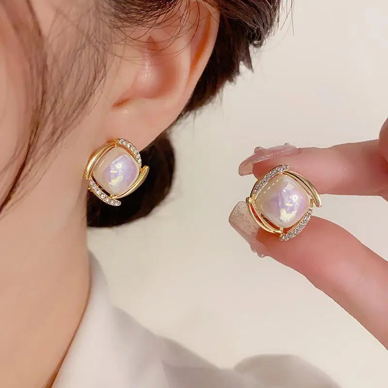 925 Silver Needle Korean Vintage Brown Pearl Earrings For Women Jewelry 2026 Trending New Luxury Women's Red Ball Earrings gifts