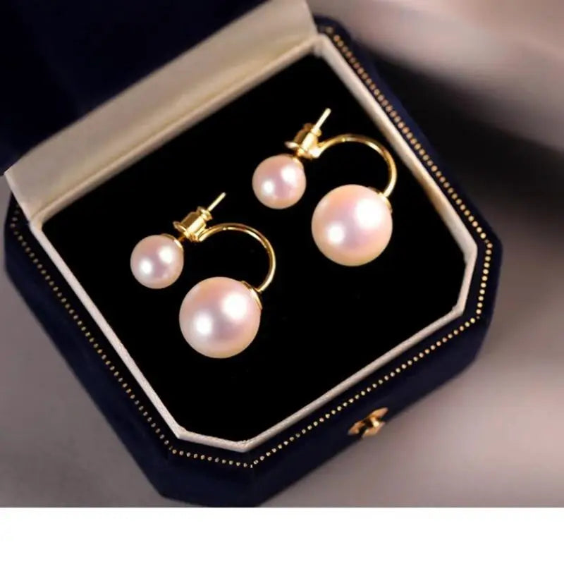 925 Silver Needle Korean Vintage Brown Pearl Earrings For Women Jewelry 2026 Trending New Luxury Women's Red Ball Earrings gifts
